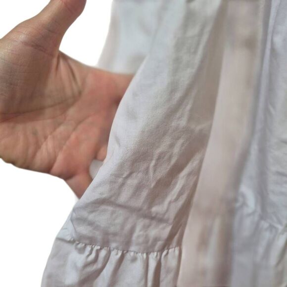 18 Centimeters Women's White Cotton /Poly Tiered Dress w Pockets - Picture 10 of 12